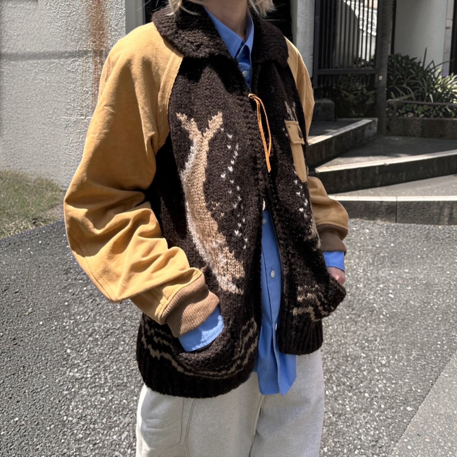 KHOKI  [COMBINATION COWICHAN SWEATER]