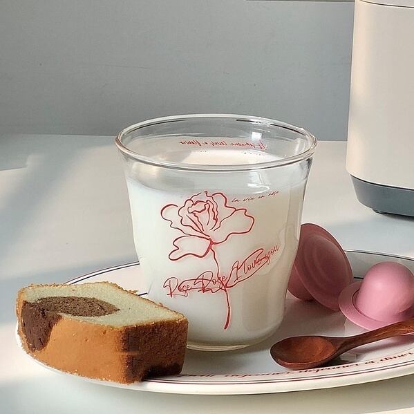 【CUP】バラ柄グラス カップ