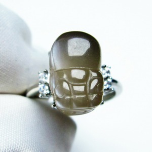 ムーンストーン 指輪 リング 貔貅（ひきゅう） 16号 一点物 メール便送料無料 [M便 1/20] 115-4407