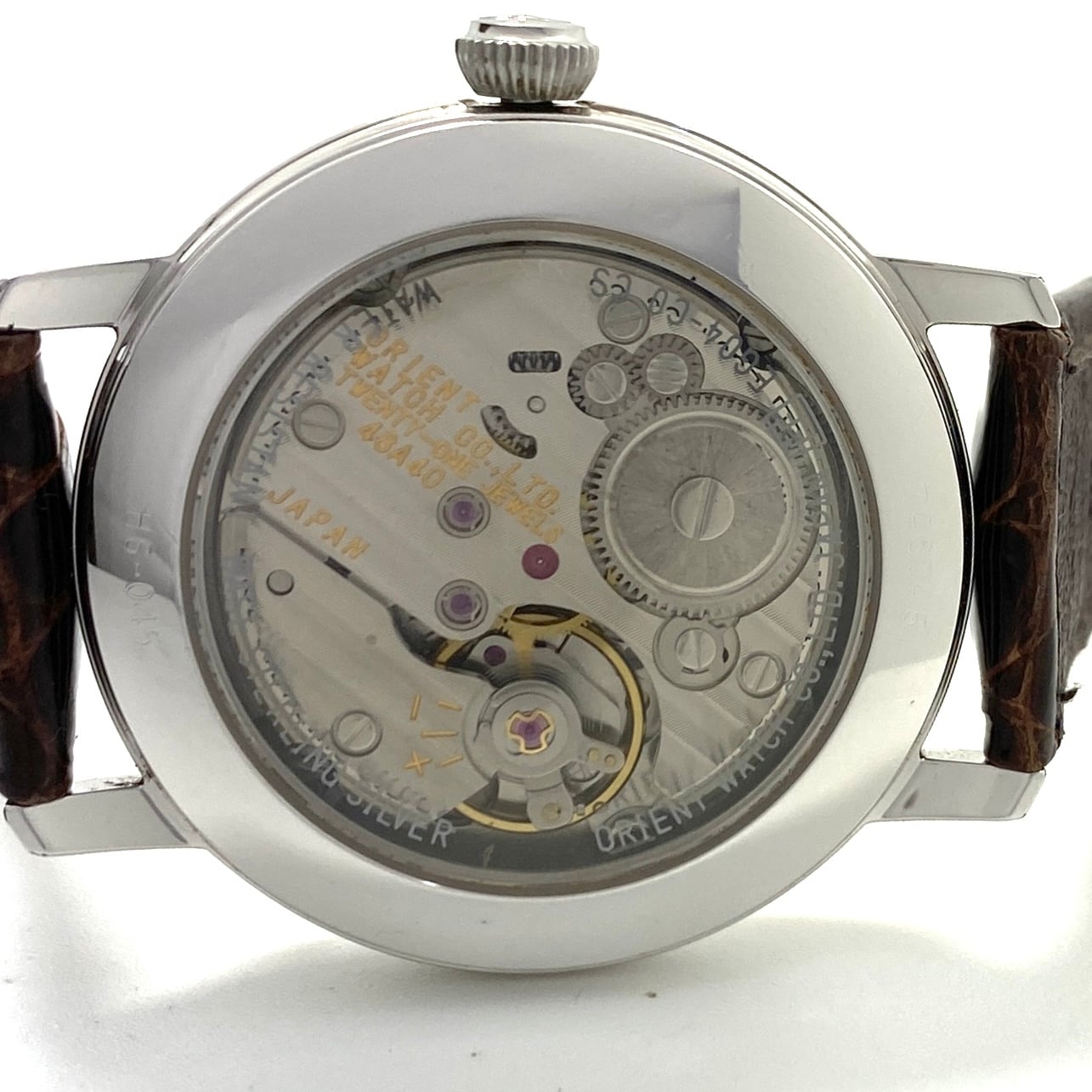 【希少】腕時計 メンズ オリエントスター ORIENT STAR ロイヤル EG04-C0 手巻き シルバー 裏スケ パワーリザーブ 革ベルト 希少】腕時計 メンズ オリエントスター ORIENT STAR ロイヤル EG04-C0