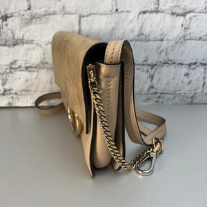 クロエ chloe レザー×スウェード ショルダーバッグ ベージュ A-9059