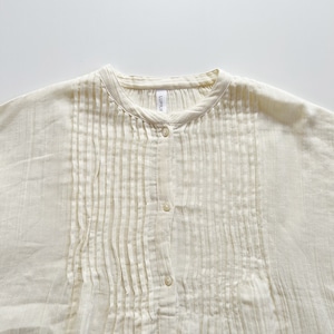 【2024SS】Double gauze pin tuck blouse