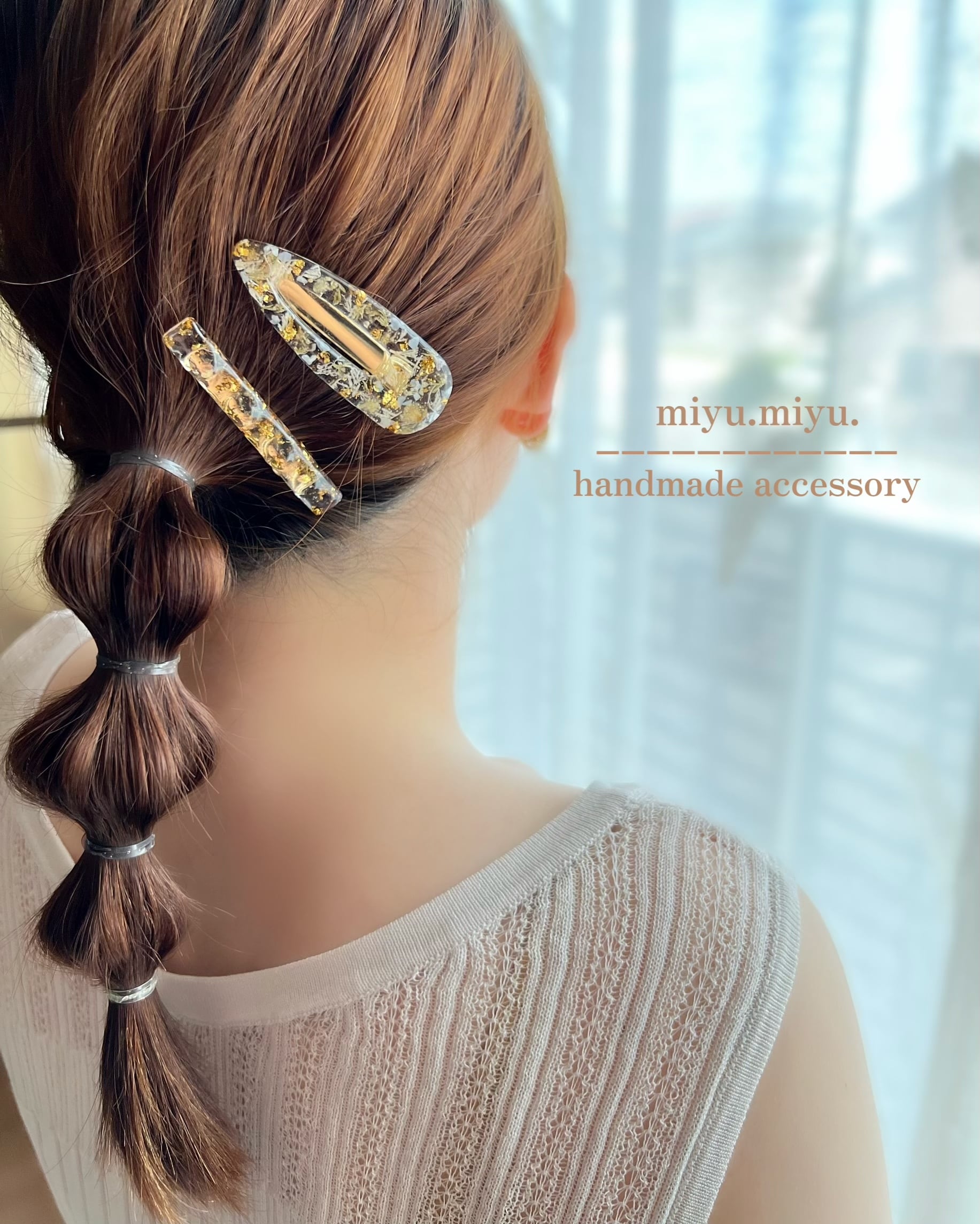 ヘアアクセサリー Miyu ちゅるんなヘアクリップ 】Set ~white~ | miyu.miyu. - 大人可愛い
