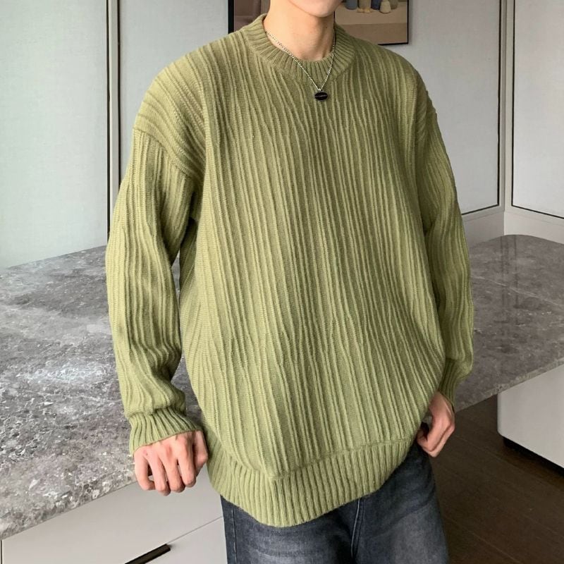 クルーネックリブセーター C10421