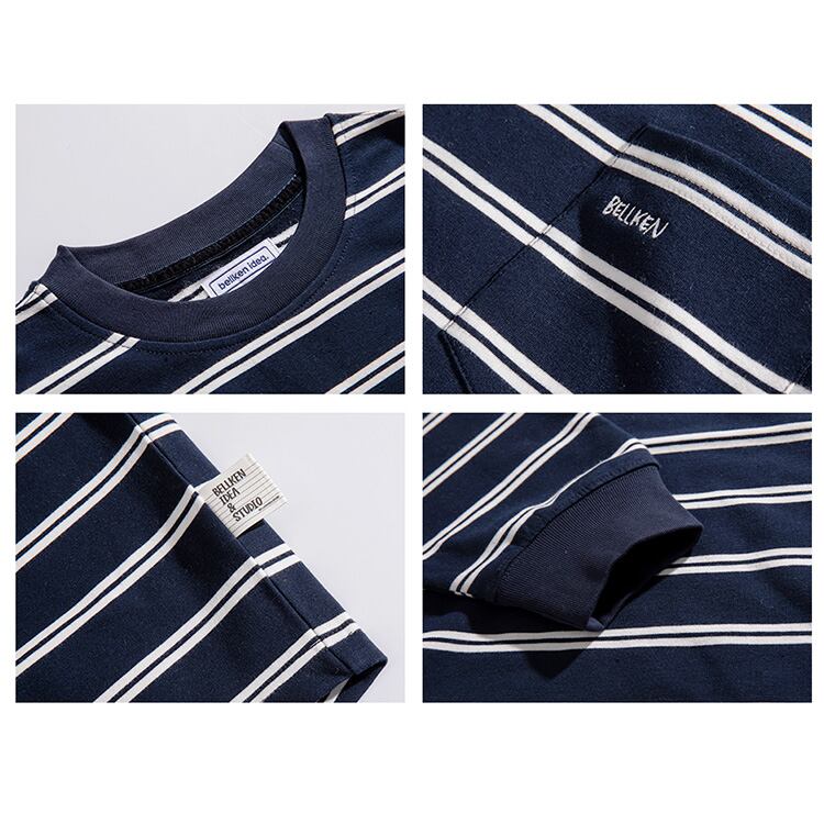 ★STRIPED ROUND NECK SHIRT　　17185