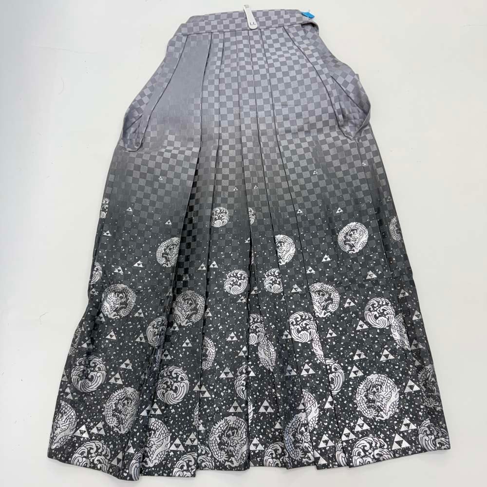 袴 行灯袴 男袴 紐下丈97cm 男性用袴 3L-4Lサイズ 成人式袴 グレー 中古 4664