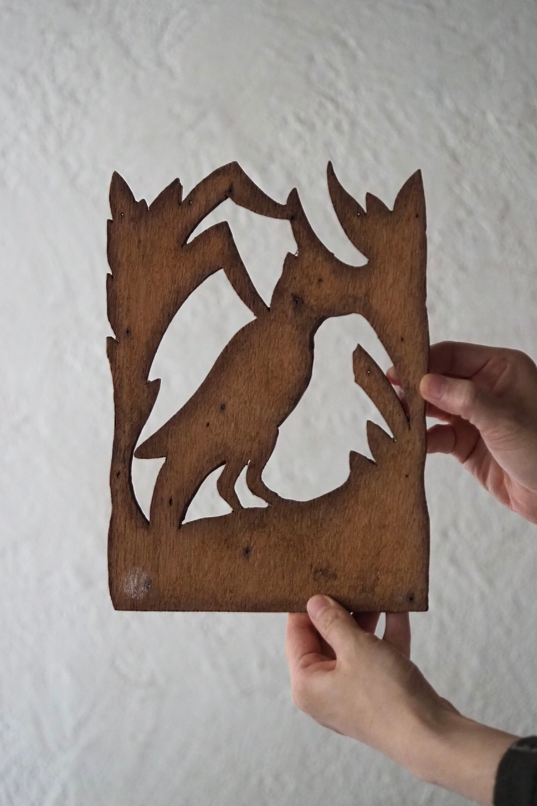 鳥の壁掛けオブジェ-antique bird wood caving objet | アンティーク