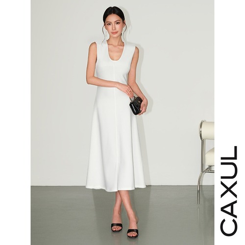French Minimal Fit & Flare Dress/2color