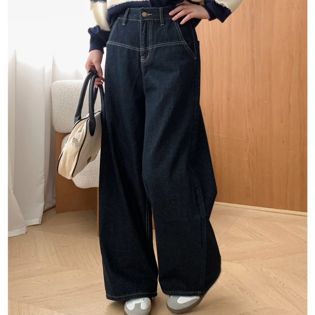 high-waist wide-leg jeans　J00298