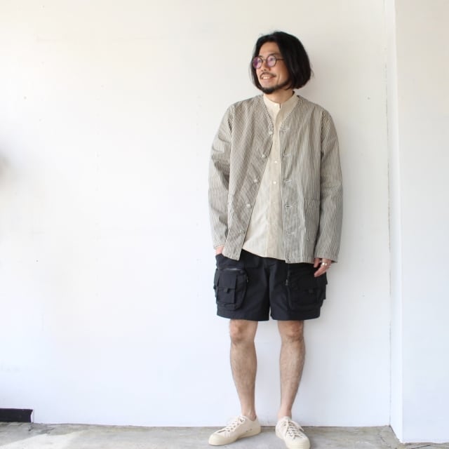 HARVESTY ヒッコリーノーカラーアトリエジャケット No Collar Atelier