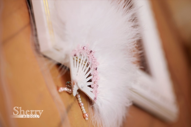 ◆Angell Studio◆1/3 Palace white feather fan（即納品）