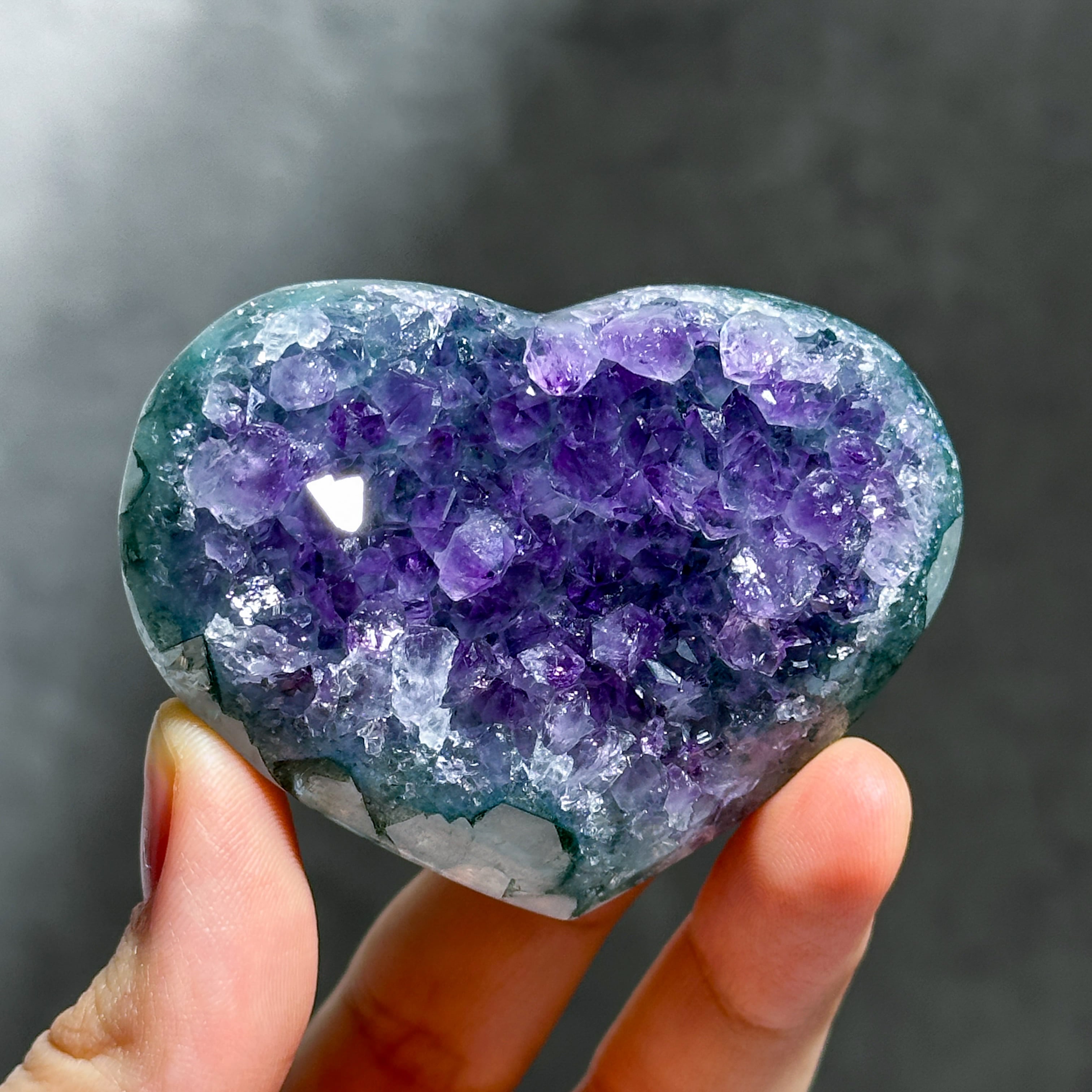 アゲート×アメジスト ハート62◇ Agate× Amethyst ◇天然石・鉱物