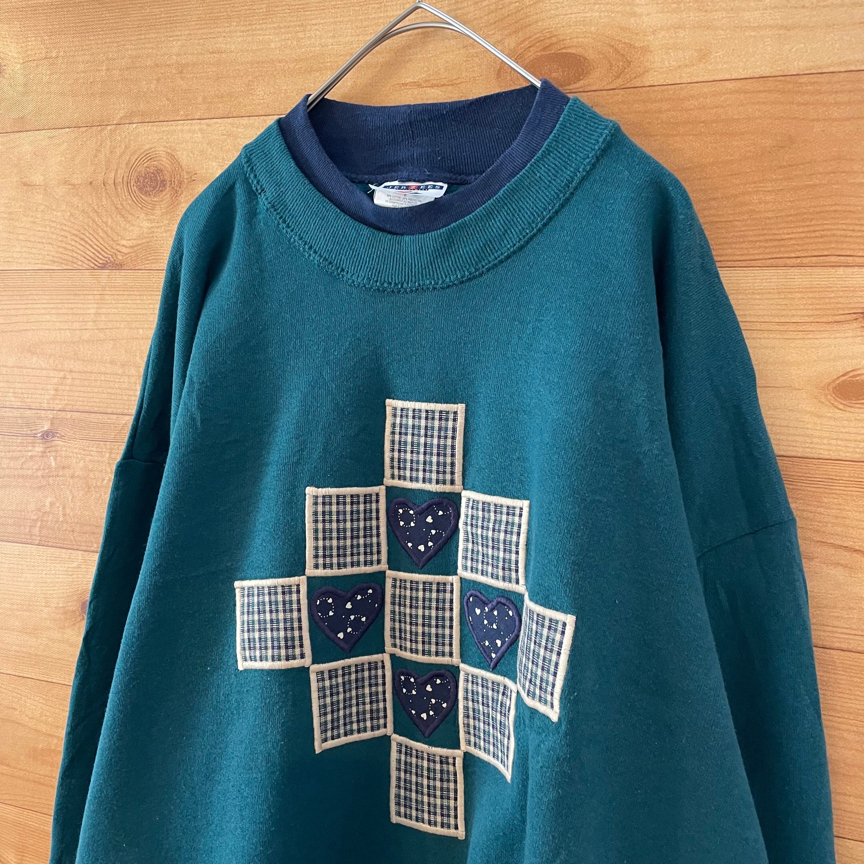 JERZEES】90s メキシコ製 USA素材 襟付き 刺繍 スウェット トレーナー ...