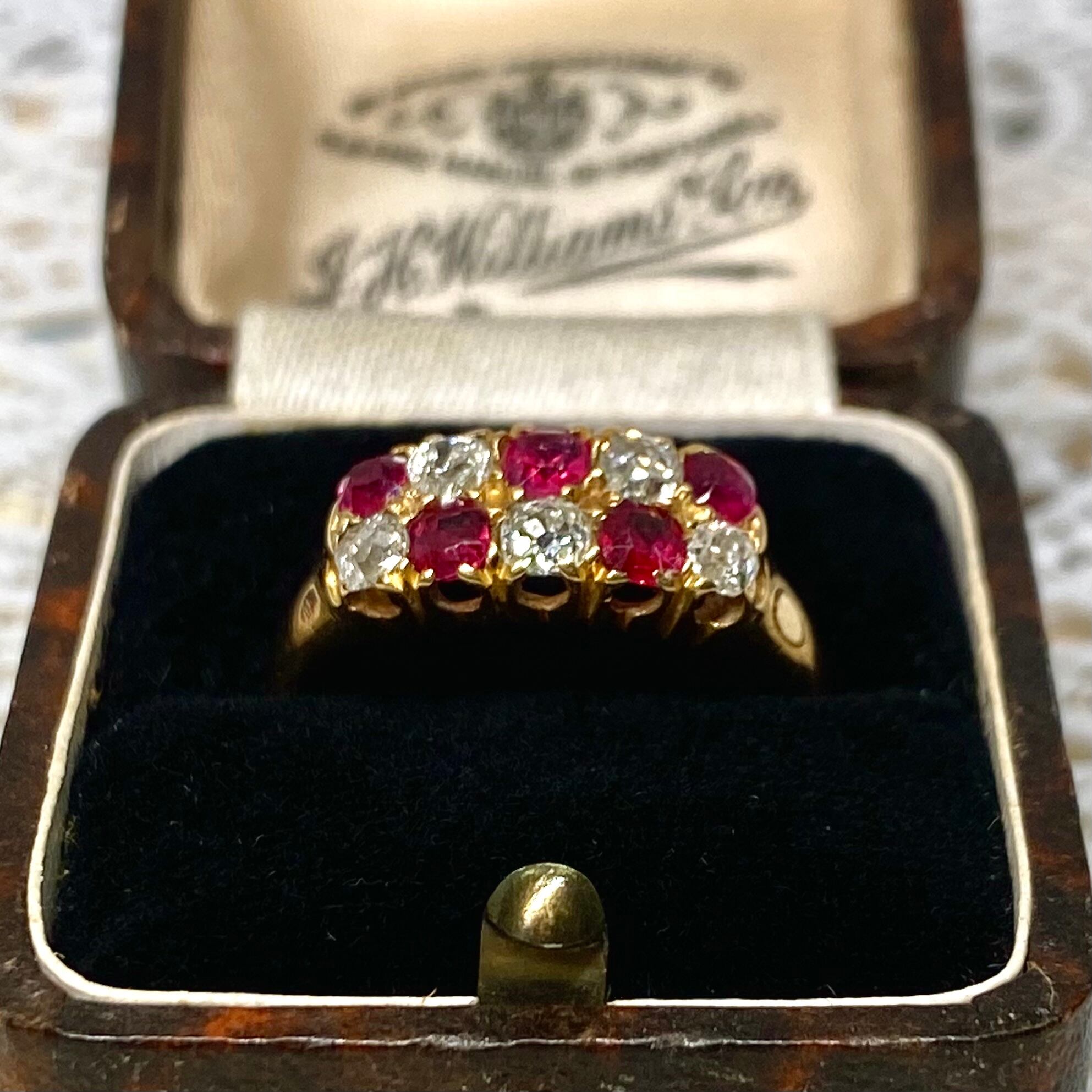 K18 ルビー 18金 指輪 ダイヤモンド リング レトロで個性的な指輪 