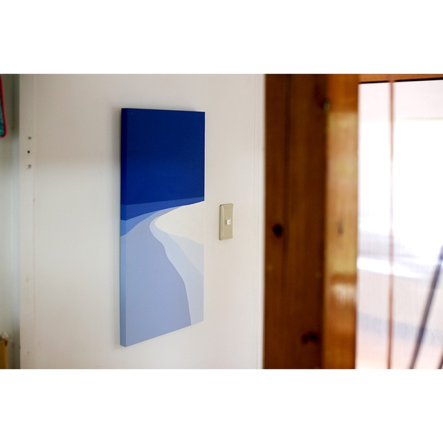 「海の音」acrylic on panel　674×319×24mm