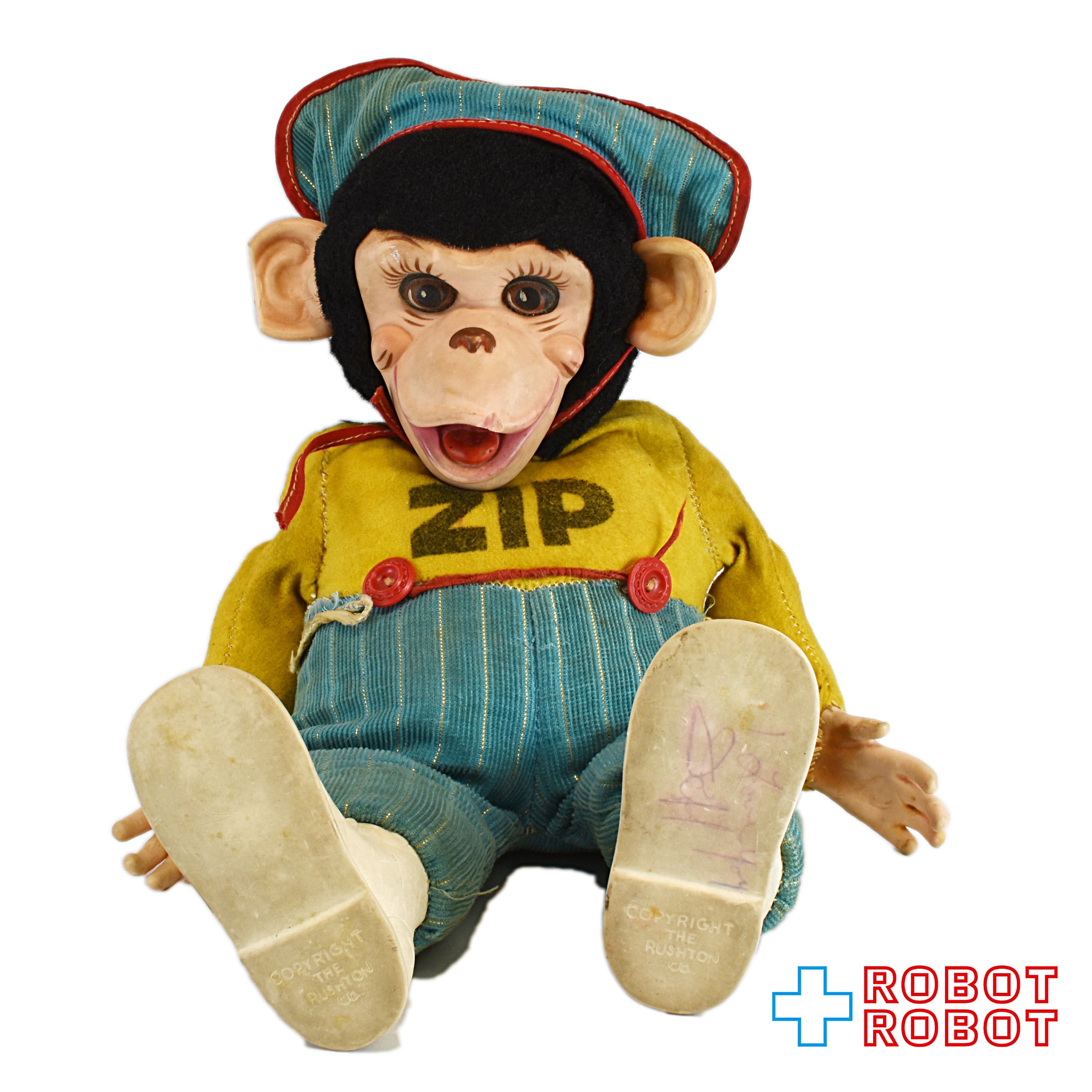 ジッピー MR.ビム チンパンジー ラバーフェイスぬいぐるみ 水色ズボン