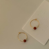 Petite Stone Hoop Pierce F0552