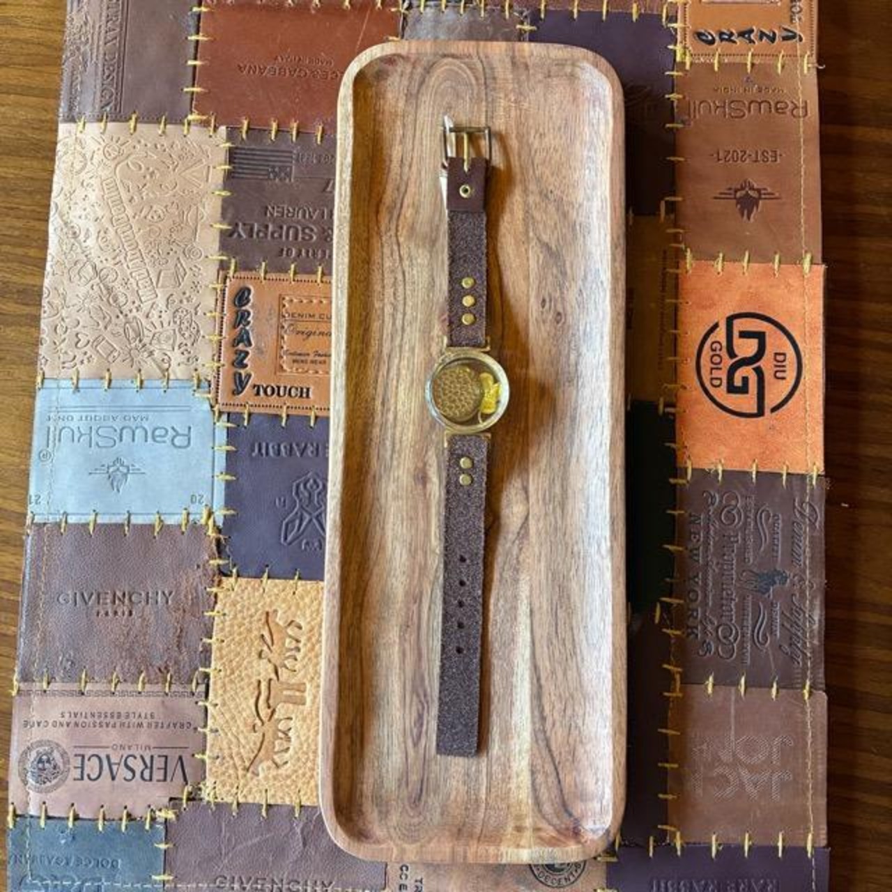 【Made to order】Brass and leather handmade watch uy Time c clover DBR