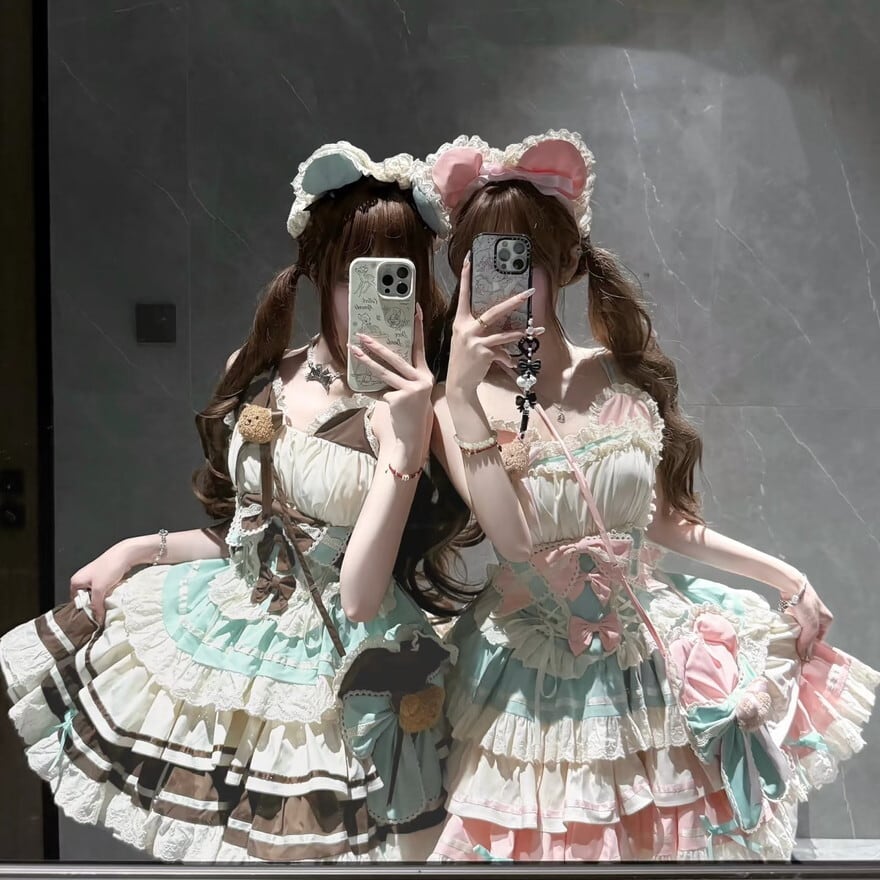 双子コーデ ロリィタ セットアップ ドレス フリル ティアード ｜甘ロリ