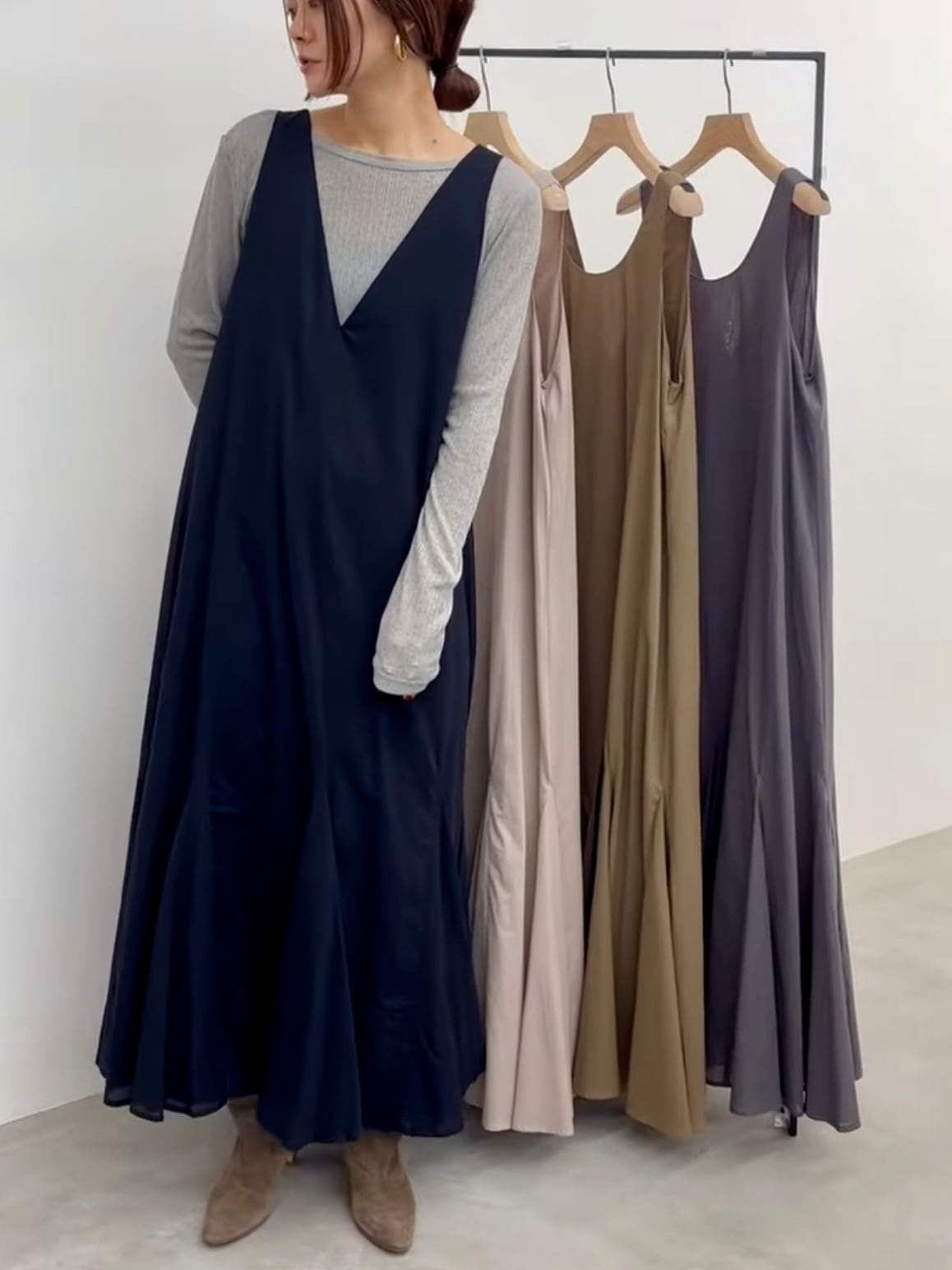 クロッシェ CLOCHE 前後2WAY仕様 ノースリーブ マーメイドワンピース