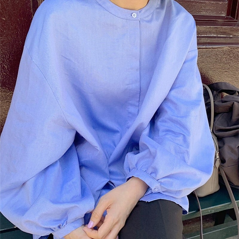 ノーカラーバルーンスリーブシャツ A0343 | Life365