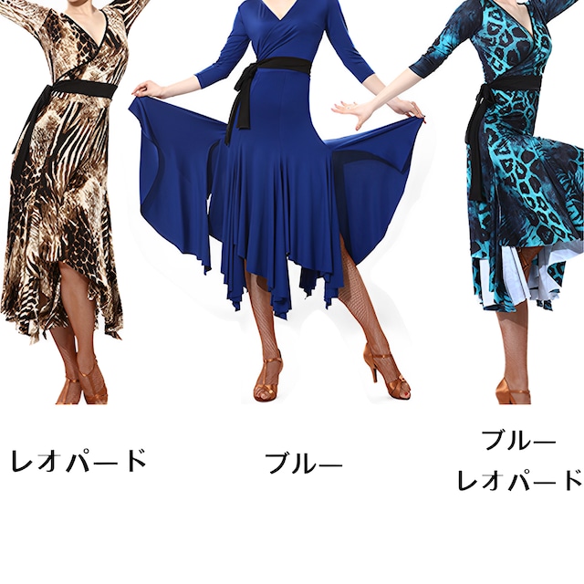 V ネックデザイン アシンメトリースカート ワンピース ds0286