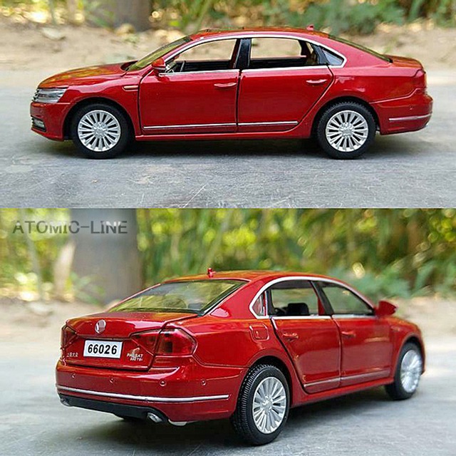 フォルクスワーゲン パサート 1/32 ミニカー 全4色 ライト点灯 エンジンサウンド 合金モデル 模型 セダン