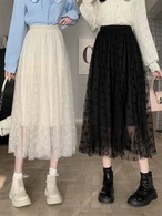 刺繍入り チュールスカート G10CSK0026