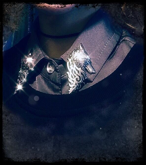 1ピース ヴィンテージ パンクウルフバッジ ブローチ ラペルピン シャツ襟ジュエリー