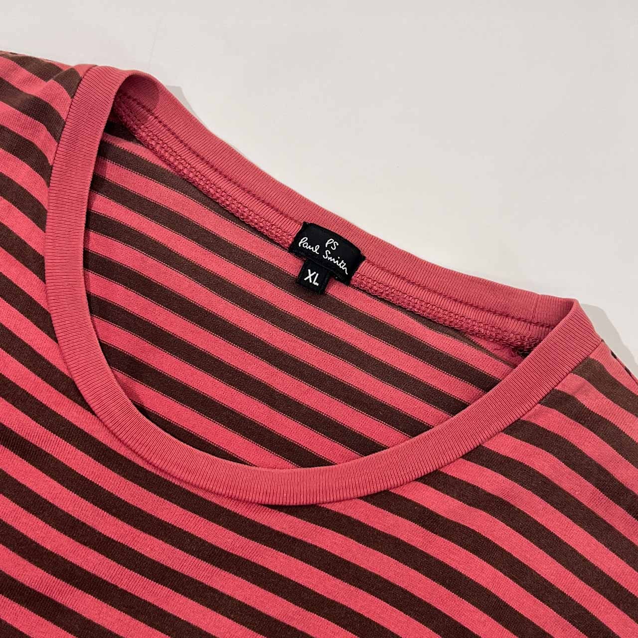 PS Paul Smith ポールスミス ボーダー 長袖 Tシャツ カットソー XL/ピンク×ブラウン メンズ