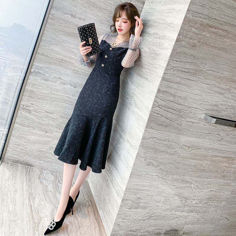 ドレス スプリング 春物 ステッチ MIUCO19349026261