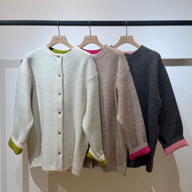 ダブルフェイスニットコート