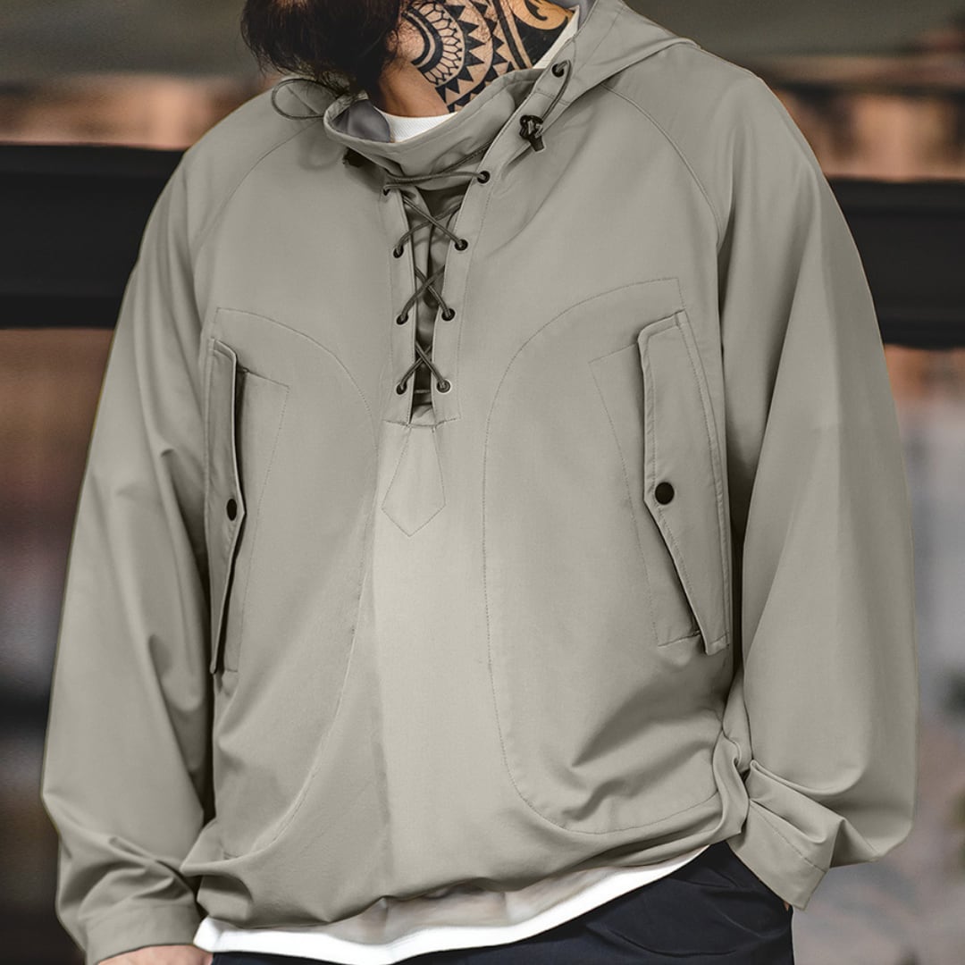 フード付きドローストリングプルオーバーA18253