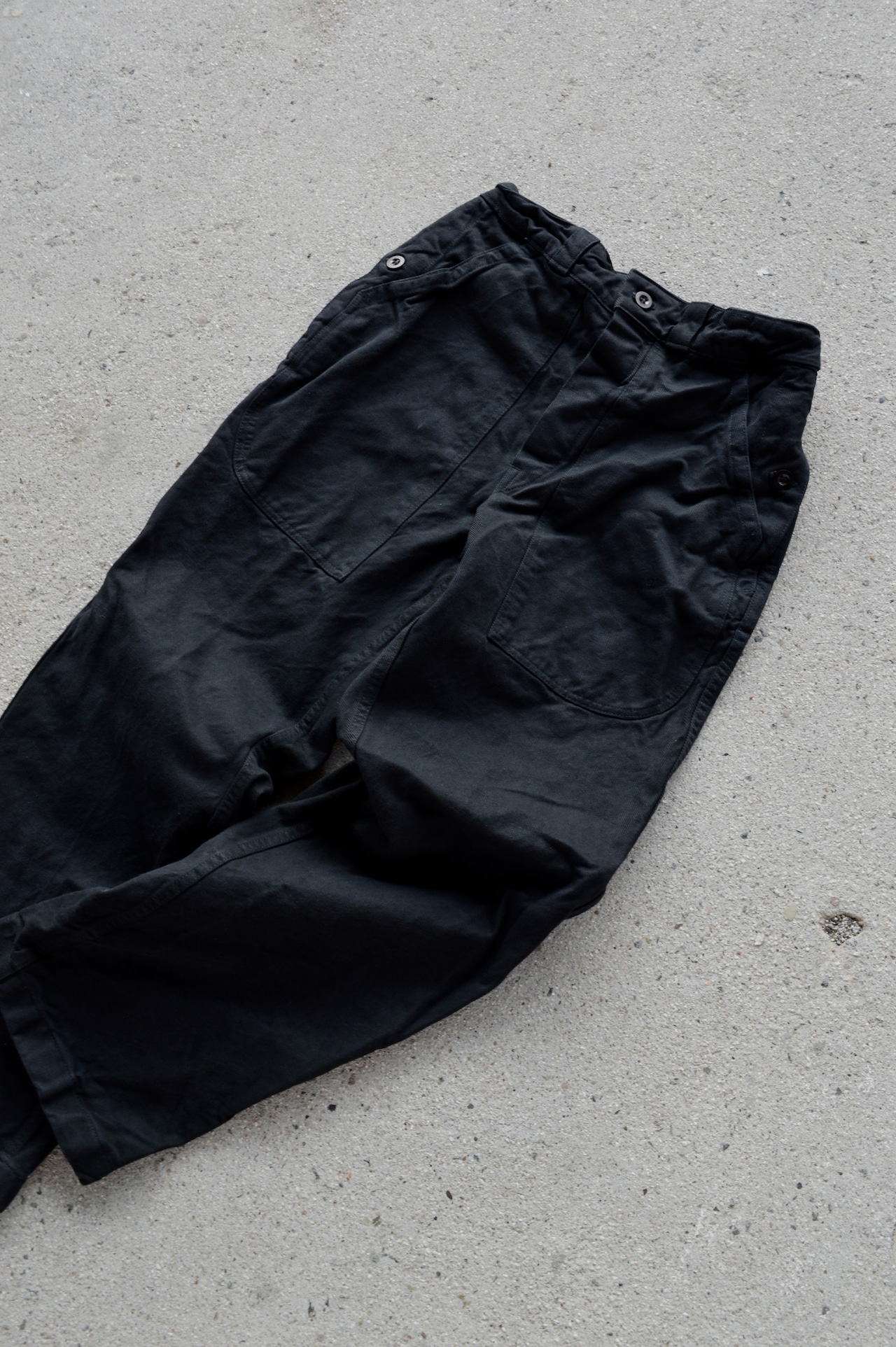 Swiss Army 80s Baker Denim Trousers Dyed Black スイス軍 デニムトラウザー 黒染め ベイカーパンツ 後期