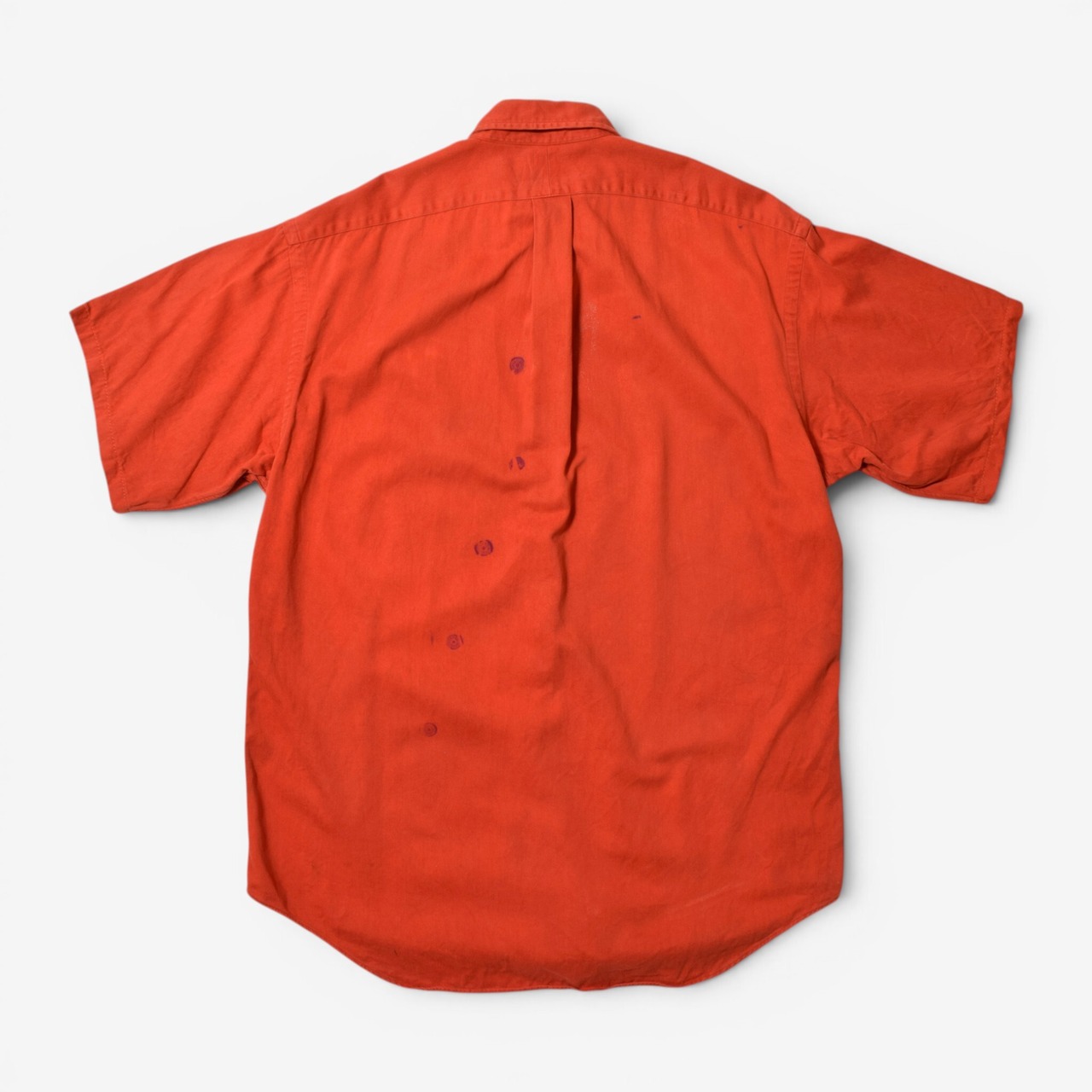 90s Ralph Lauren ワンポイント ボタンダウン 半袖シャツ オレンジ