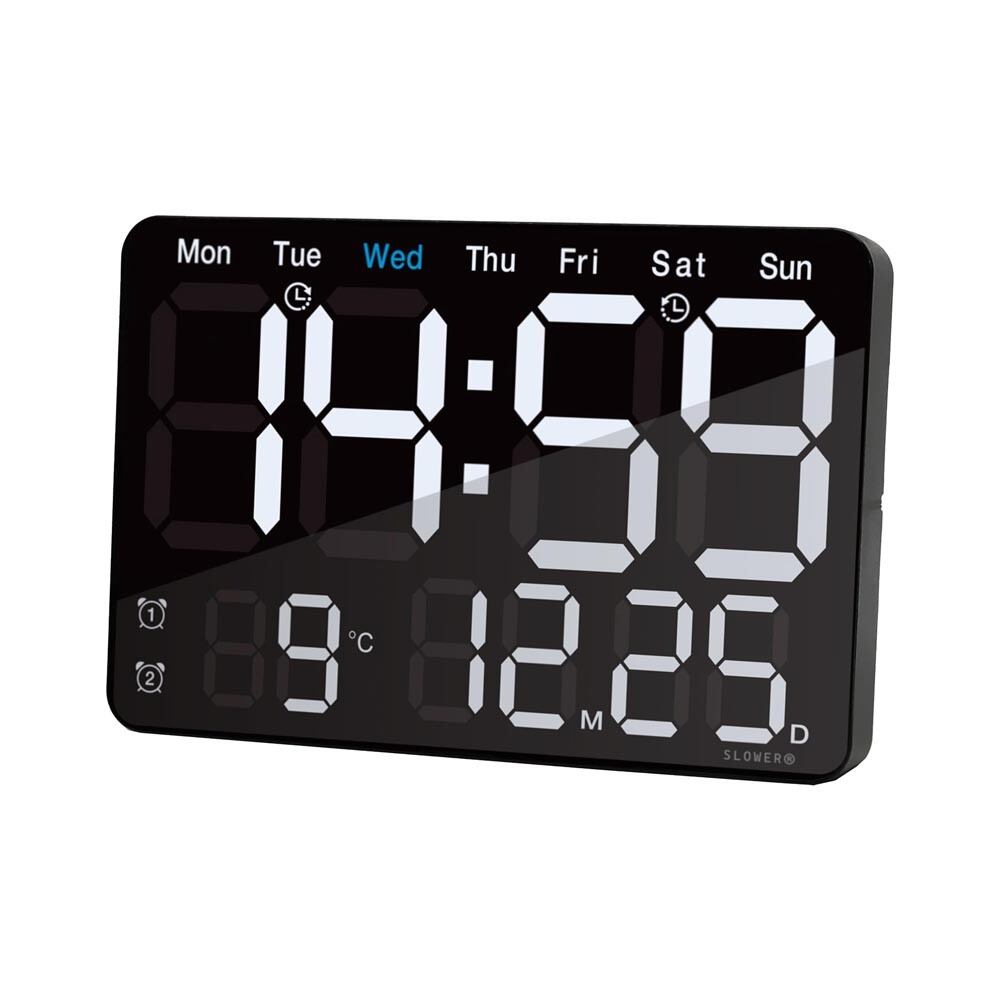 置時計 掛時計 置き掛け兼用 SLOWER LEDウォールクロック Viento ヴィエント ブラック・ホワイト / SLW368 アダプター付