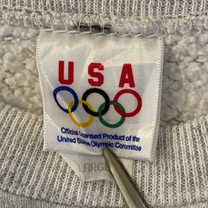 【USA OLYMPIC】90s USA製 オリンピック 公式 スウェット トレーナー XL 刺繍ロゴ アメリカ古着