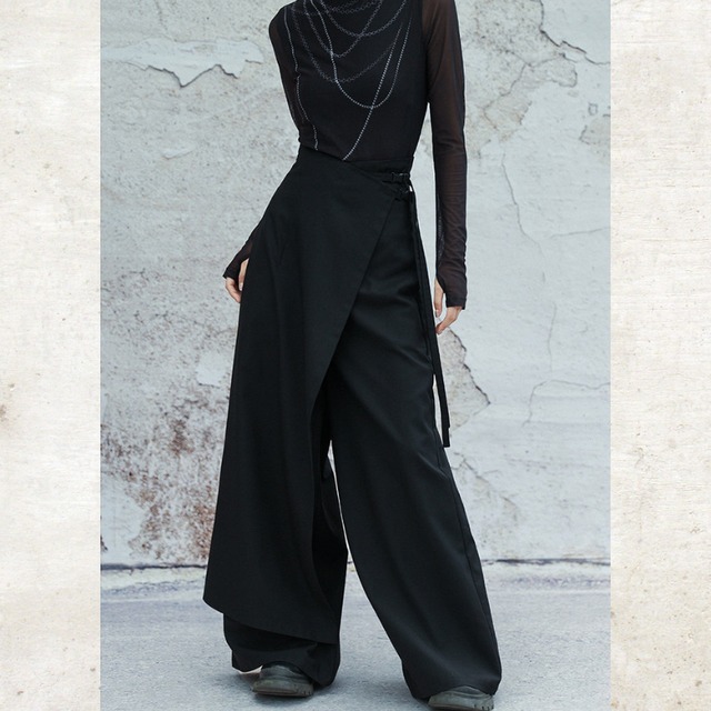 Wrapped High-Waist Wide-Leg Pants　H0499