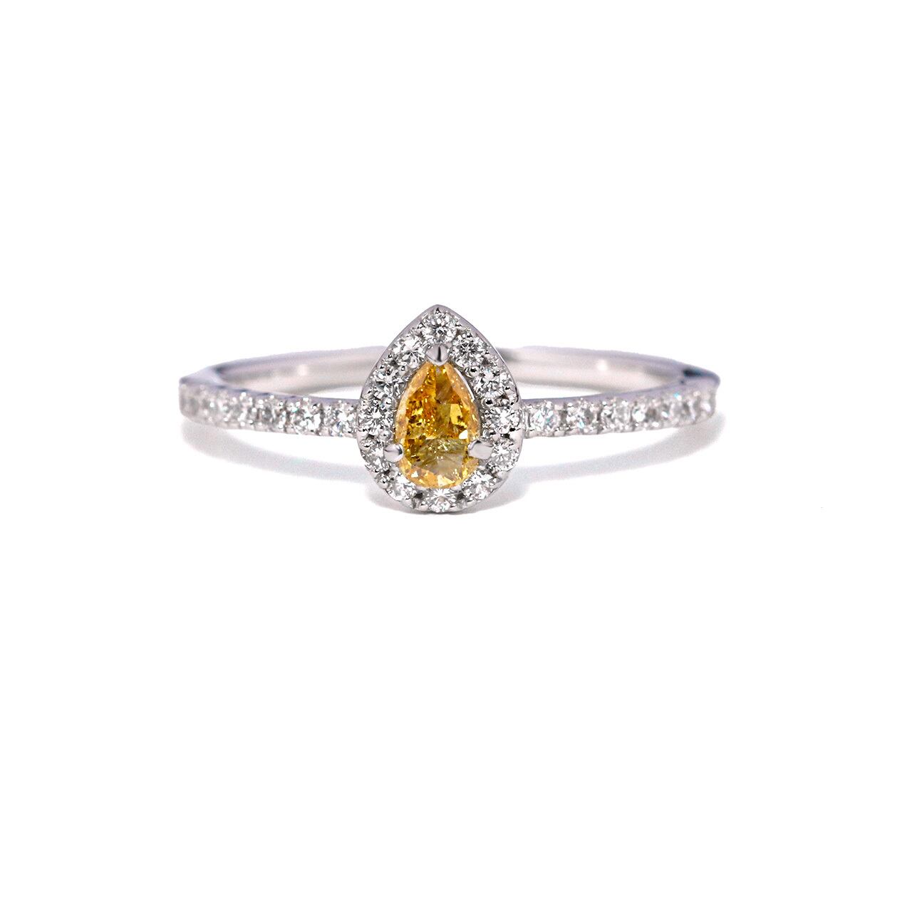 天然ダイヤモンド(1.30ct)ハートシェイプエタニティリング/K18YG