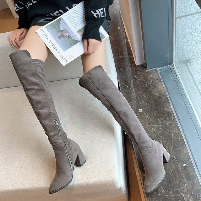 ヒールオータムウィンター薄手ブーツロング 靴 シューズ ストリート 秋物 冬物 部族の婦人靴71025193003
