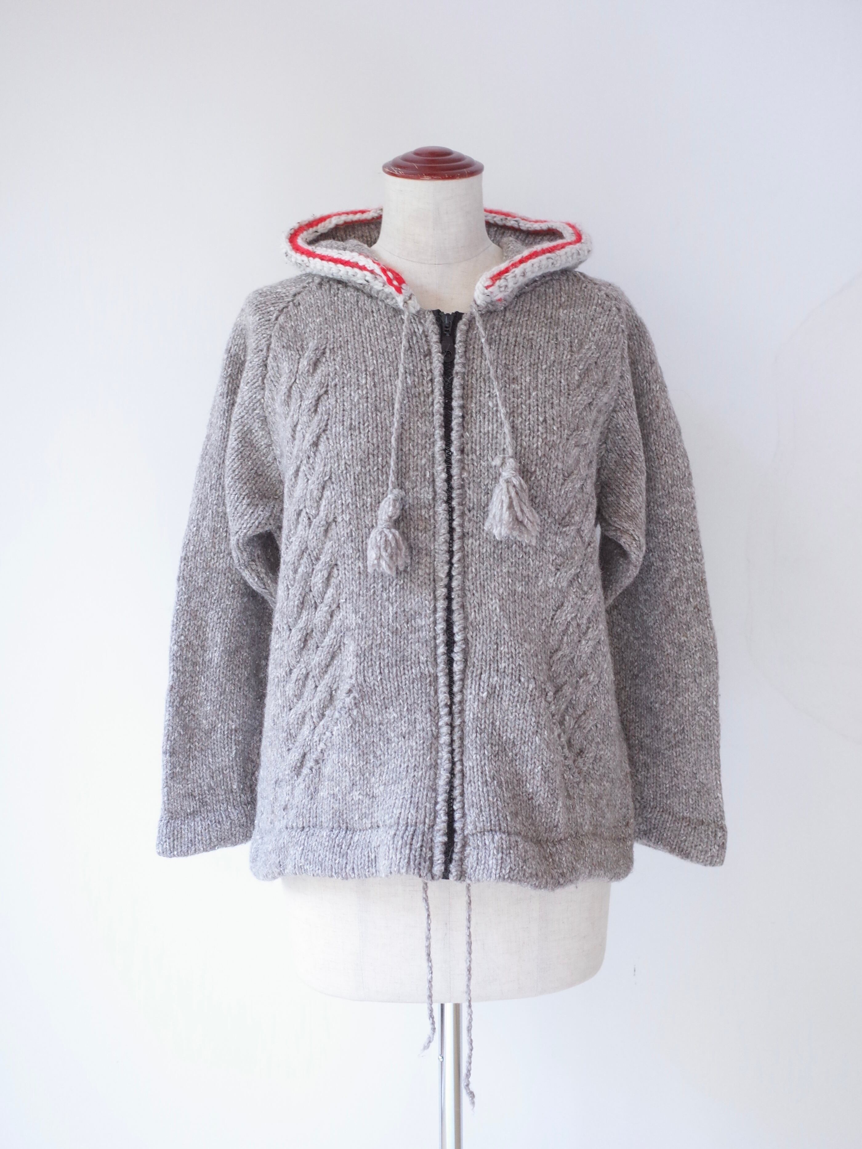 Ecuador hand knit zip hoodie