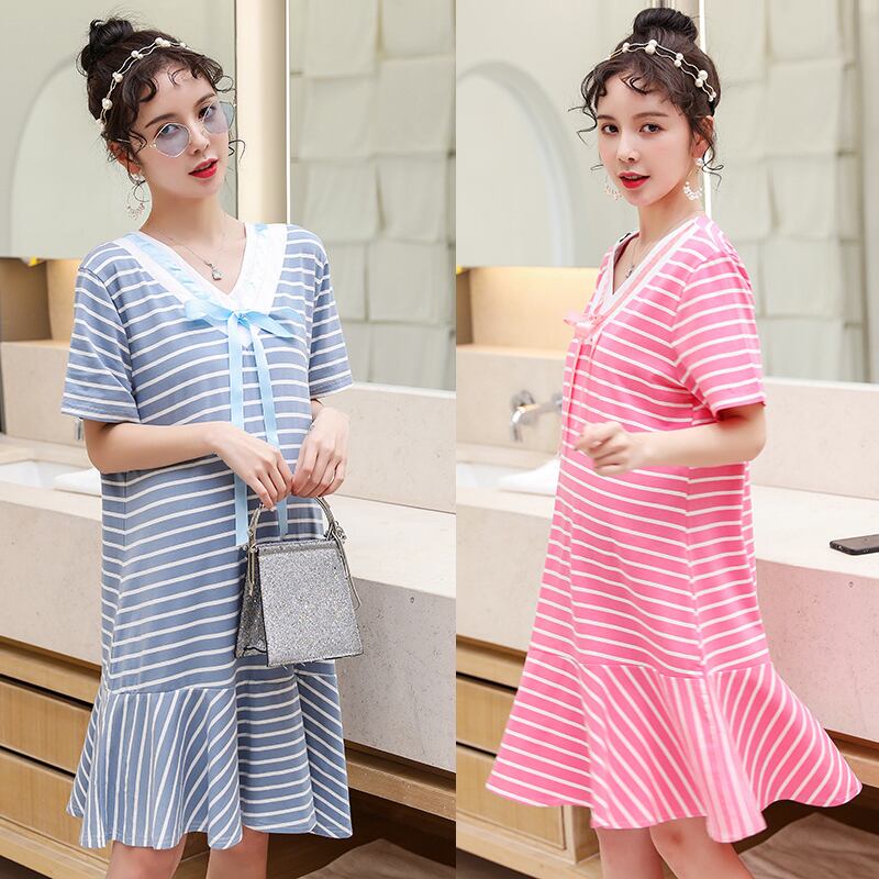 【新作】【送料無料】 夏の新しいミディアムとロングのマタニティドレスマタニティドレスファッションバージョンルーズカジュアルマタニティドレスファッションママ サマー 夏物 AL expec356144567053