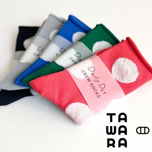 TAWARA デイリードット クルーソックス 1P T41176