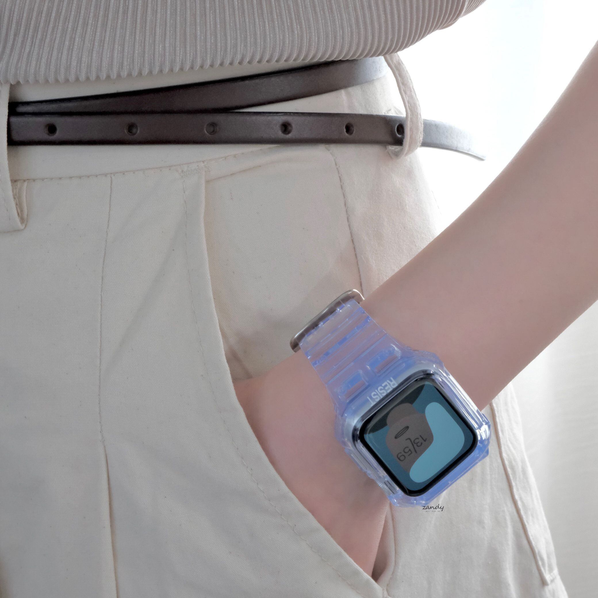 クリア一体式バンド】A006 アップルウォッチバンド 一体式ベルト Apple