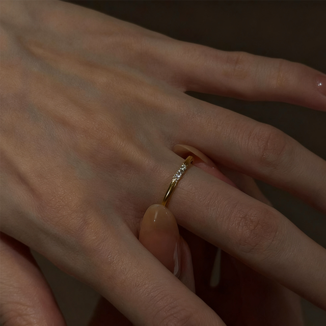 tomr繊細な金色リング 3s