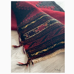 T0321 Vintage Afghan kilim 60 × 132cm Handmade Afghan kilim - Cool Boho Style
