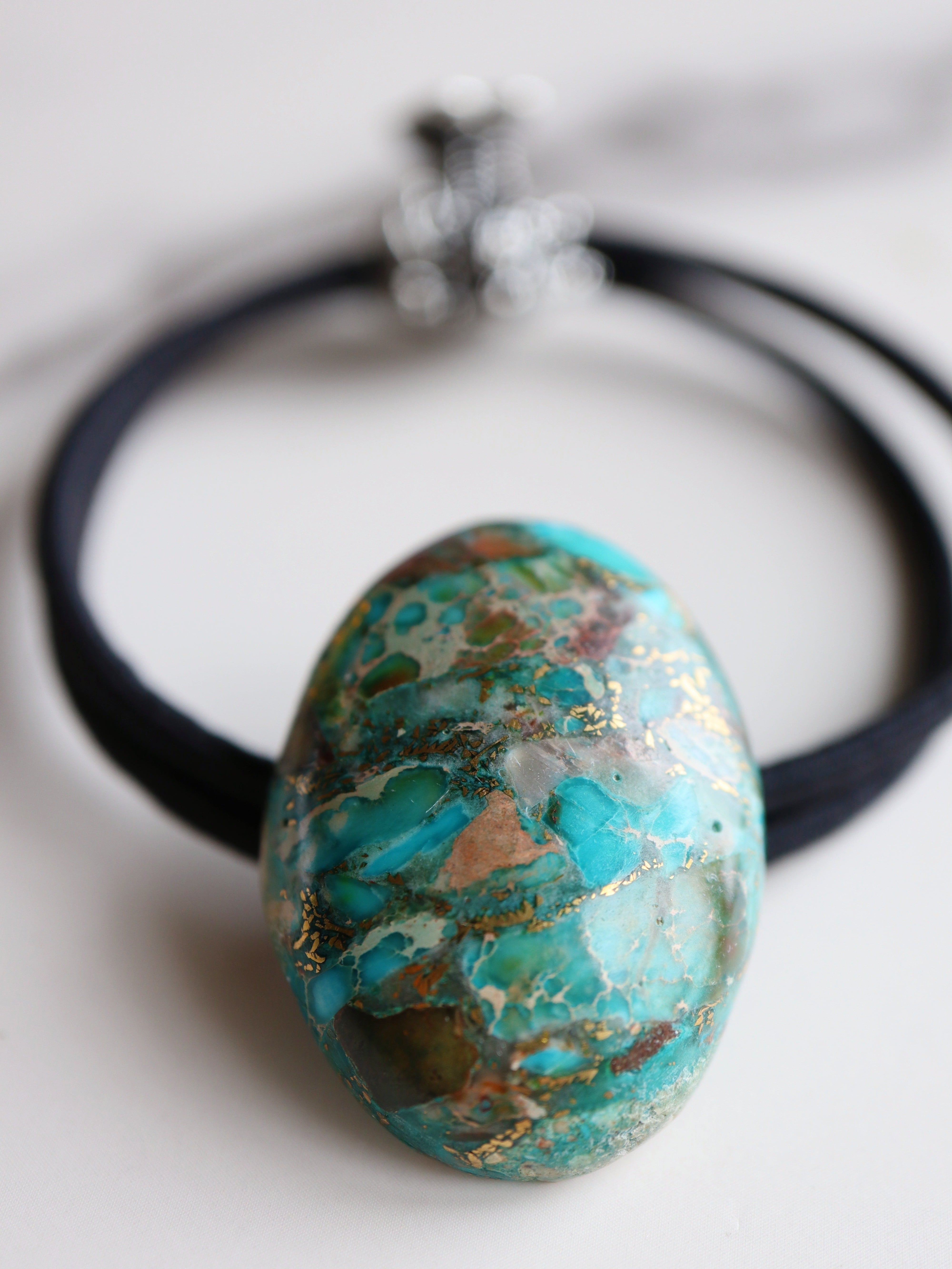Turquoise hair accessory(オイスターコッパーターコイズヘアゴム