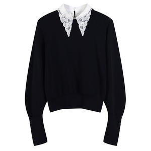 Sweet lace collared sweater