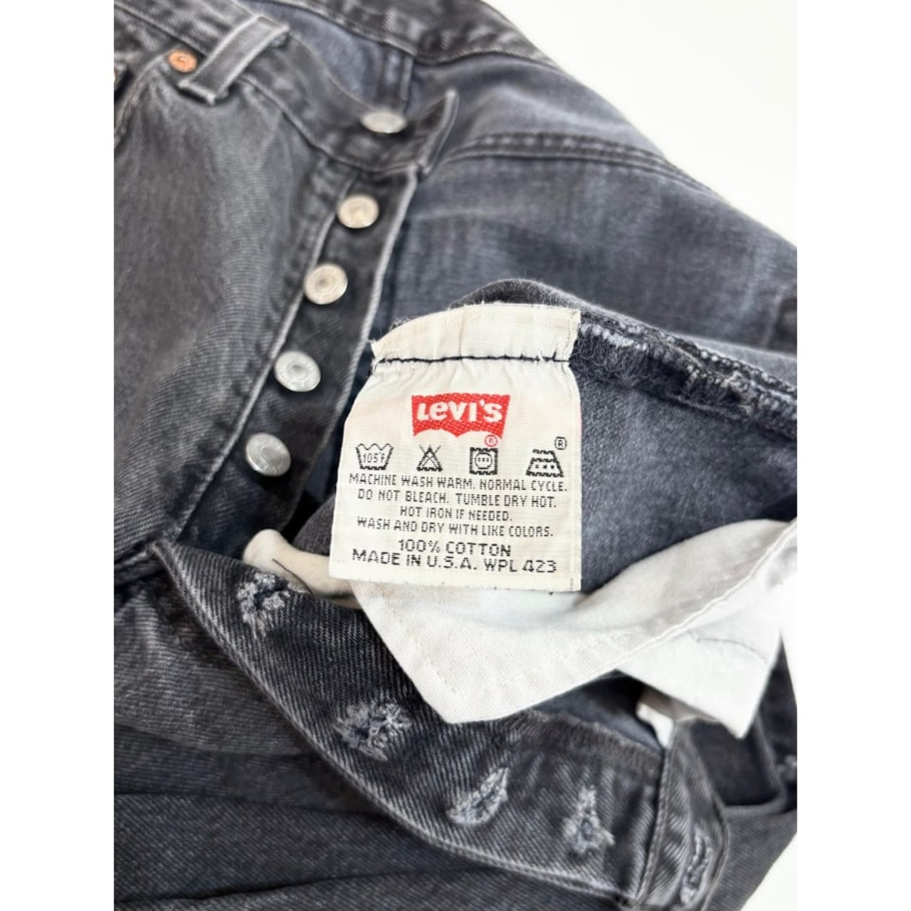 90s Levi’s 501 BLACK DENIM PANTS MADE IN USA Size W32L30→W30L30