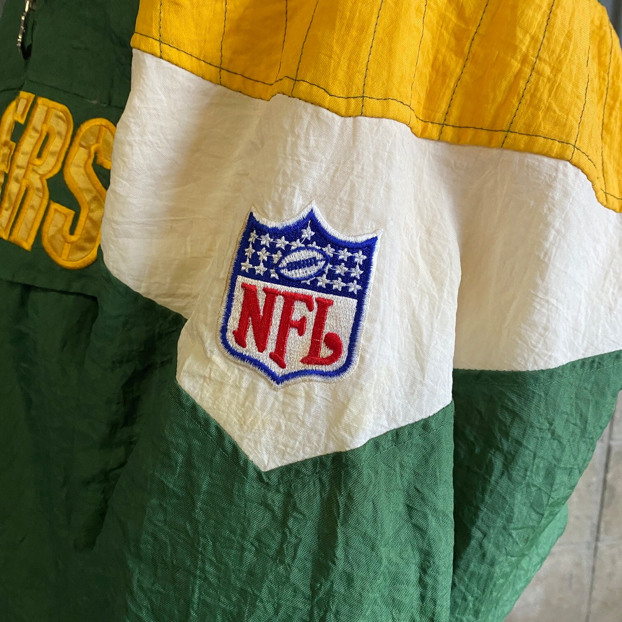 90年代 NFL PACKERS パッカーズ 刺繍 中綿 スタジャン ナイロン 